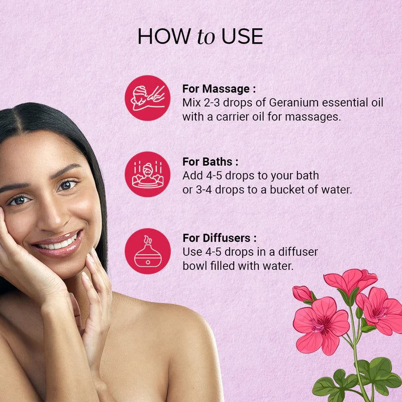 Khadi Natural Herbal Geranium Essential Oil Sale - 15ml